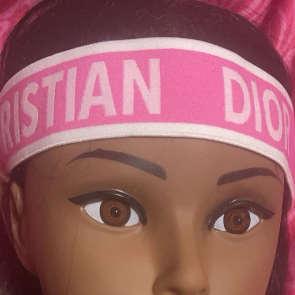 Dior Pink and White Logo Headband
